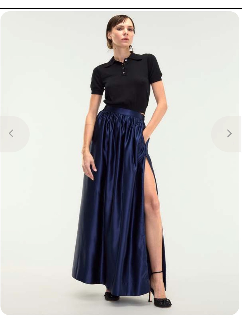 Cynthia Rowley Navy A-Line Maxi Skirt